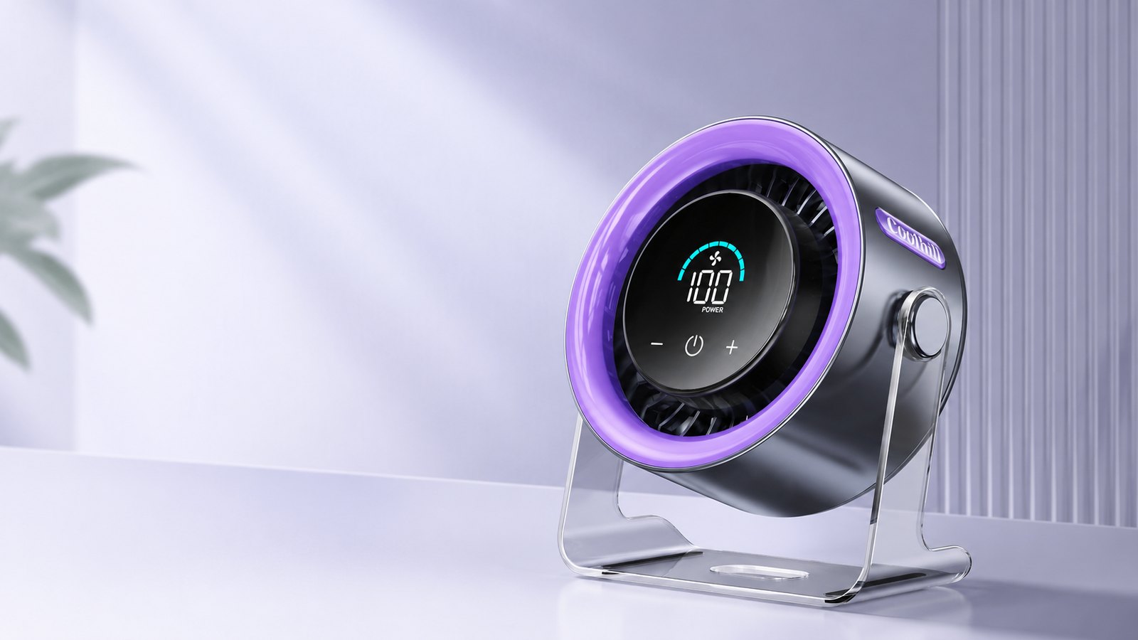 Coolhill desk fan with digital power display